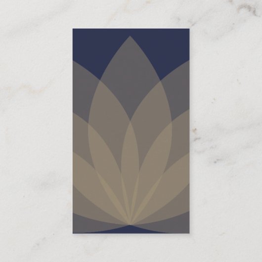 Blauwe en bruine Visitekaartjes van Lotus Flower (Achterkant)