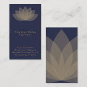 Blauwe en bruine Visitekaartjes van Lotus Flower (Voorkant / Achterkant)