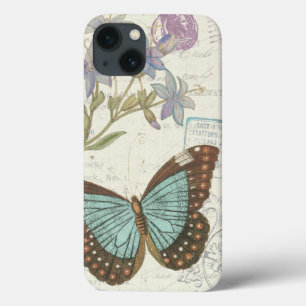 Blauwe en bruine vlinder Case-Mate iPhone case