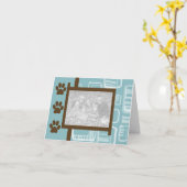 Blauwe en bruine Wenskaarten Kaart (Gele Bloem)