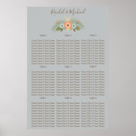 Blauwe en bruine zeegarter poster