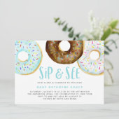 Blauwe en chocolade donuts Spikkels Proosten en ki Kaart (Staand voorkant)