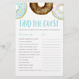 Blauwe en chocolade donuts Zoek het gastspel