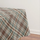 Blauwe en chocoladebruine cheque tafelkleed (Voorbeeld)