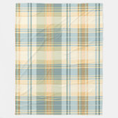 Blauwe en Cream Tartan Design Fleece Deken (Voorkant)