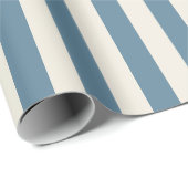Blauwe en Crème Verticale Strepen Cadeaupapier (Rol Hoek)