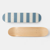 Blauwe en Crème Verticale Strepen Persoonlijk Skateboard (Horizontaal)