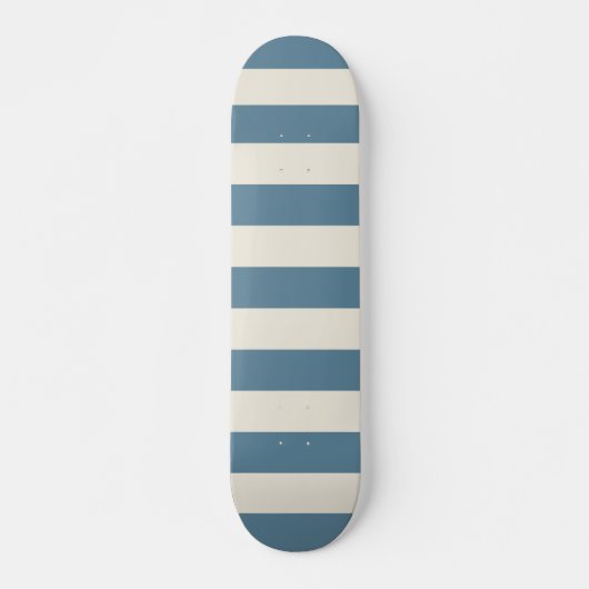 Blauwe en Crème Verticale Strepen Persoonlijk Skateboard (Voorkant)