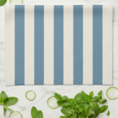 Blauwe en Crème Verticale Strepen Theedoek (Gevouwen)
