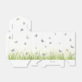 Blauwe en Crème Vlinders Charmante Tuin Scène Bedankdoosjes (Uitgevouwen)