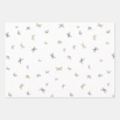 Blauwe en Crème Vlinders Tuin Fauna Wrapping P Inpakpapier Vel (Voorkant 3)