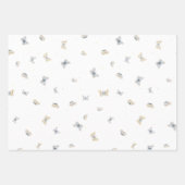 Blauwe en Crème Vlinders Tuin Fauna Wrapping P Inpakpapier Vel (Voorkant 2)
