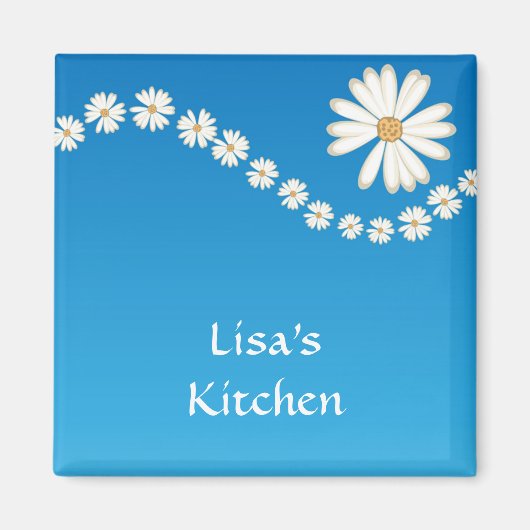 Blauwe en Daisy Magnet (Voorkant)