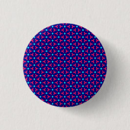 Blauwe en Fuchsia Pattern Pin Button