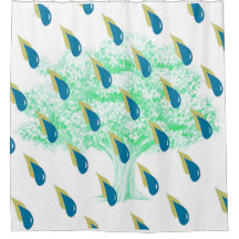 Blauwe en gedempte gele regenbuien