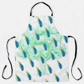 Blauwe en gedempte gele regenbuien schort (Voorkant)