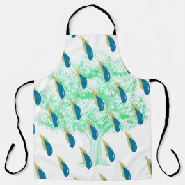 Blauwe en gedempte gele regenbuien schort