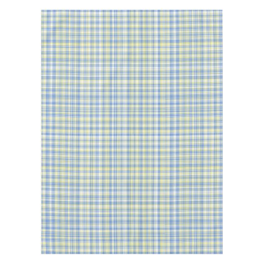 Blauwe en geelgele napjes en tegels tafelkleed (Voorkant)