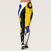 Blauwe en gele Abstracte afdrukLeggings Leggings (Achterkant)