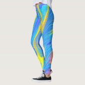 Blauwe en Gele Abstracte Leggings (Links)