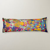 Blauwe en gele Abstracte printplaat Pillow Lichaamskussen (Achterkant)