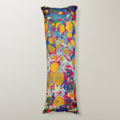 Blauwe en gele Abstracte printplaat Pillow Lichaamskussen (Voorkant Verticaal)
