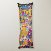 Blauwe en gele Abstracte printplaat Pillow Lichaamskussen (Achterkant (Verticaal))