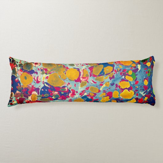Blauwe en gele Abstracte printplaat Pillow Lichaamskussen (Voorkant)