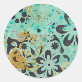 Blauwe en gele abstracte stickers