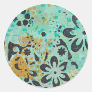 Blauwe en gele abstracte stickers