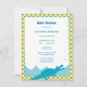 Blauwe en Gele Alligator Baby Jongensdouche Kaart (Voorkant)