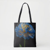 Blauwe en gele anjer bloem, tote bag (Voorkant)