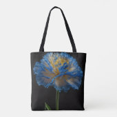 Blauwe en gele anjer bloem, tote bag (Achterkant)