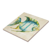 Blauwe en gele aquariumvis tegeltje (Zijkant)