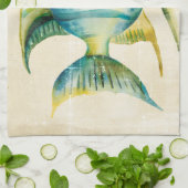 Blauwe en gele aquariumvis theedoek (Gevouwen)