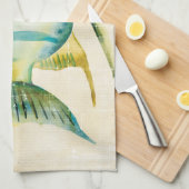 Blauwe en gele aquariumvis theedoek (Quarter Fold)