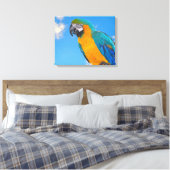Blauwe en gele ara canvas afdruk (Insitu (Slaapkamer))
