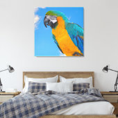 Blauwe en gele ara canvas afdruk (Insitu (Slaapkamer))