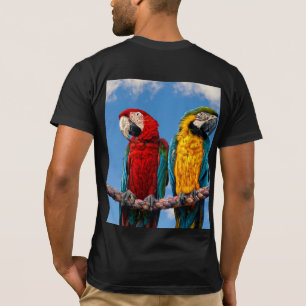 Blauwe en gele ara en een Scarlet ara T-shirt