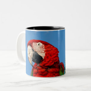 Blauwe en gele ara en een Scarlet ara Tweekleurige Koffiemok