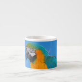 Blauwe en gele ara espresso kop (Voorkant)