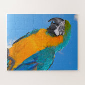 Blauwe en gele ara legpuzzel (Horizontaal)