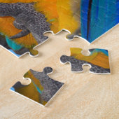 Blauwe en gele ara legpuzzel (Zijkant)