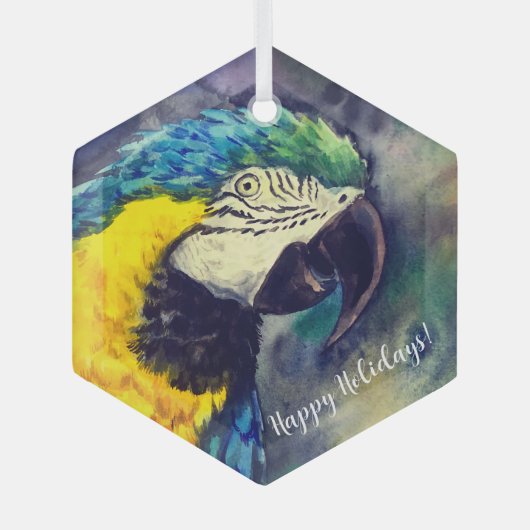 Blauwe en gele ara Ornament (Voorkant)