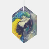 Blauwe en gele ara Ornament (Voorkant links)