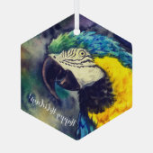 Blauwe en gele ara Ornament (Achterkant)