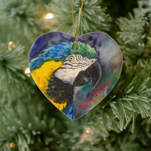 Blauwe en gele ara Ornament