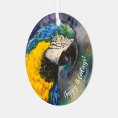 Blauwe en gele ara Ornament (Voorkant links)