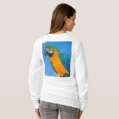 Blauwe en gele ara t-shirt (Achterkant volledig)
