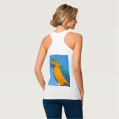 Blauwe en gele ara tanktop (Volledige Achterkant)